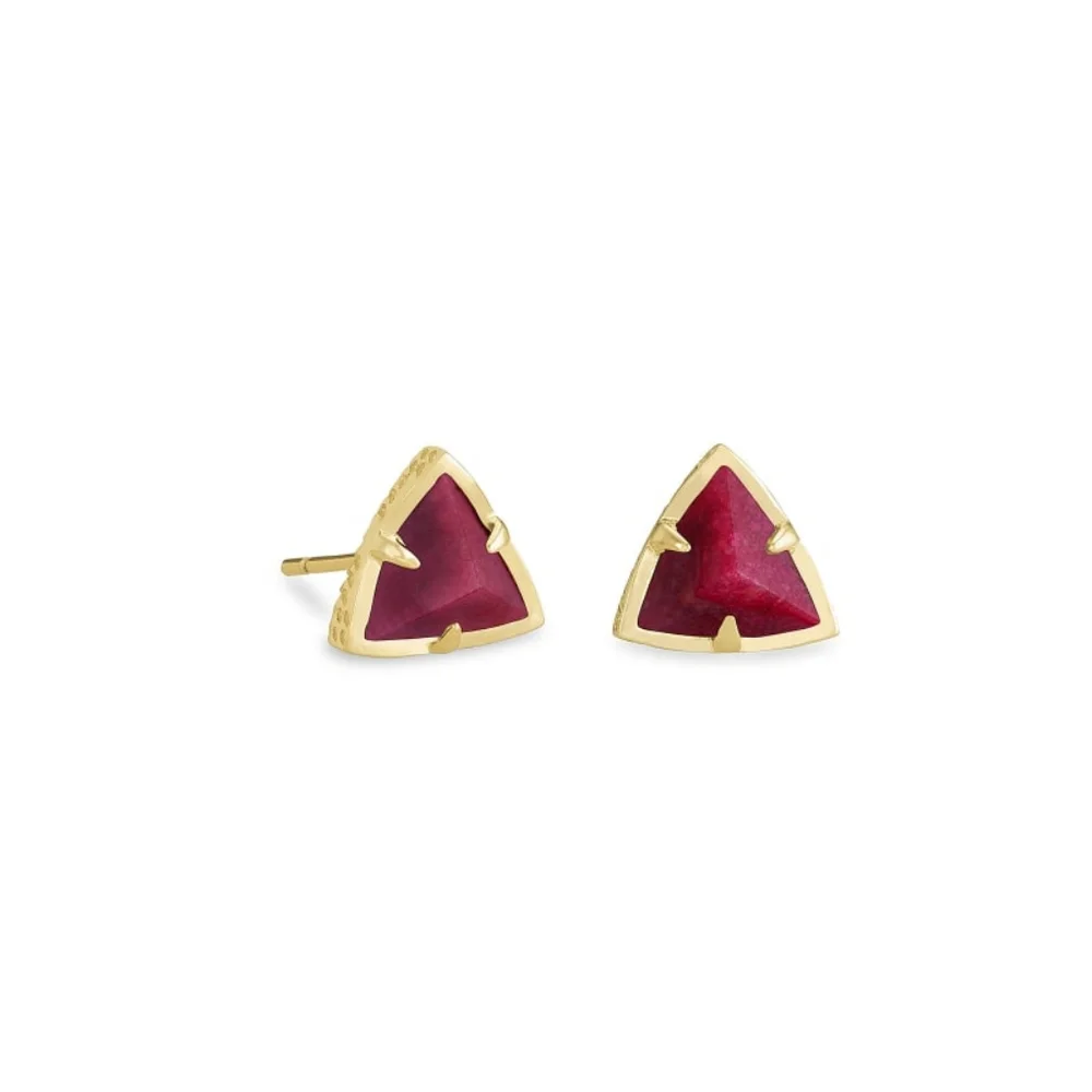 NEW Kendra Scott Perry Stud Earrings in Gold Raspberry Labradorite - Picture 2 of 6
